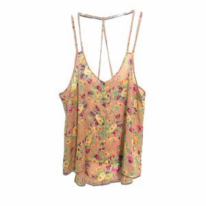 NWOT - Floral Print Semi-Sheer Mesh Cami